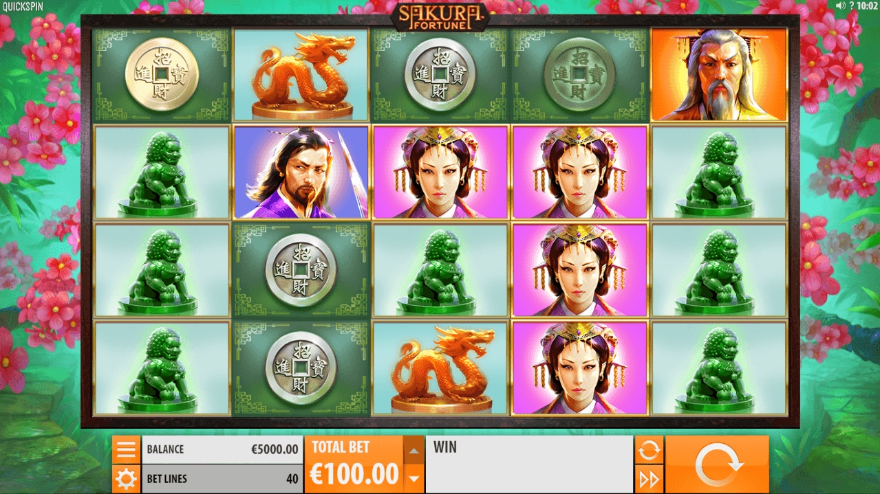 Красочный игровой автомат «Sakura Fortune» в казино Grand